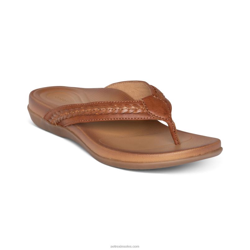 エミー編み込みひも 女性 Aetrex 茶色 0888T131
