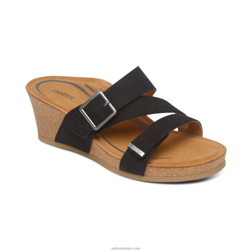 キミー アーチサポートウェッジ 女性 Aetrex 黒 0888T138