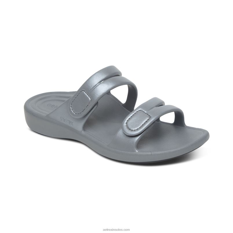 ジェイニースポーツスライド 女性 Aetrex グレー 0888T163