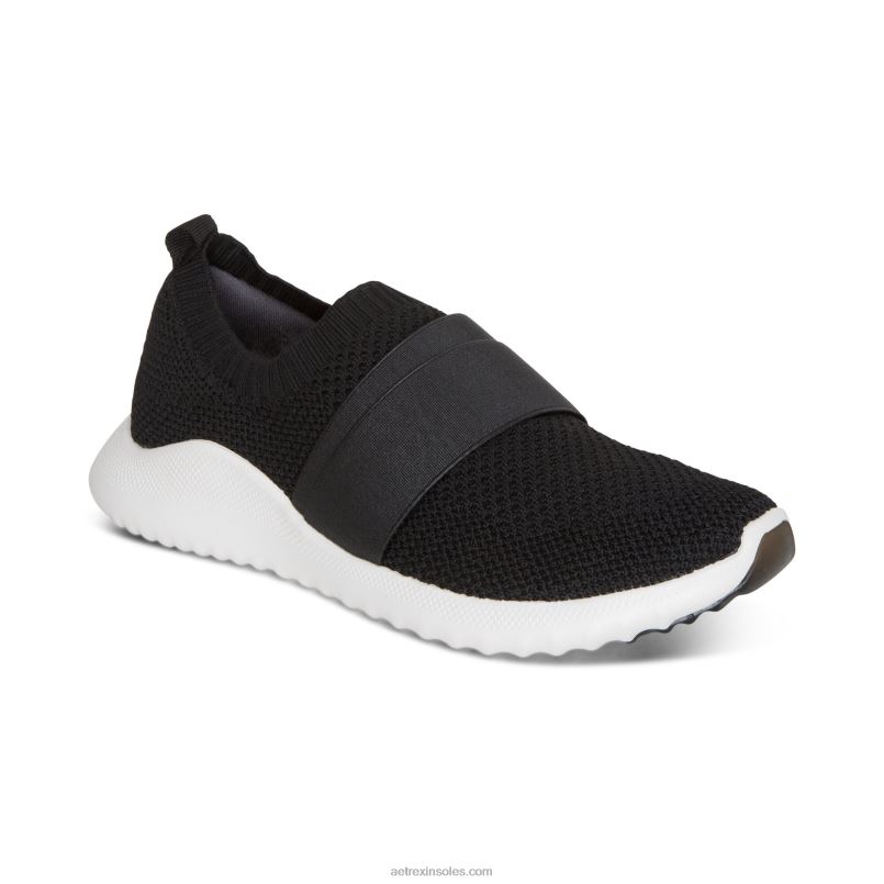 アリー アーチ サポート スニーカー 女性 Aetrex 黒 0888T205