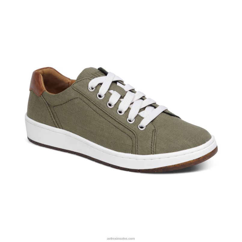 レニー アーチサポート スニーカー 女性 Aetrex オリーブ 0888T310