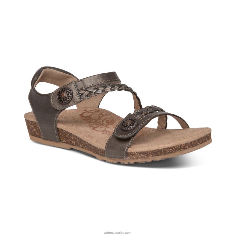 ジリアン ブレイド クォーターストラップ サンダル 女性 Aetrex ブロンズ 0888T35