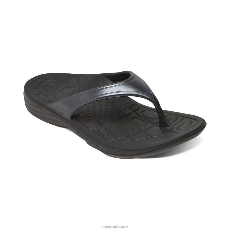 フィジー矯正フリップ 女性 Aetrex 黒 0888T38
