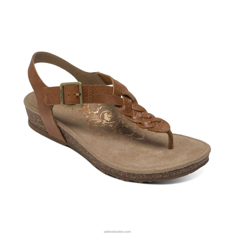 ハーパー調節可能なスリングバックひも 女性 Aetrex コニャック 0888T40