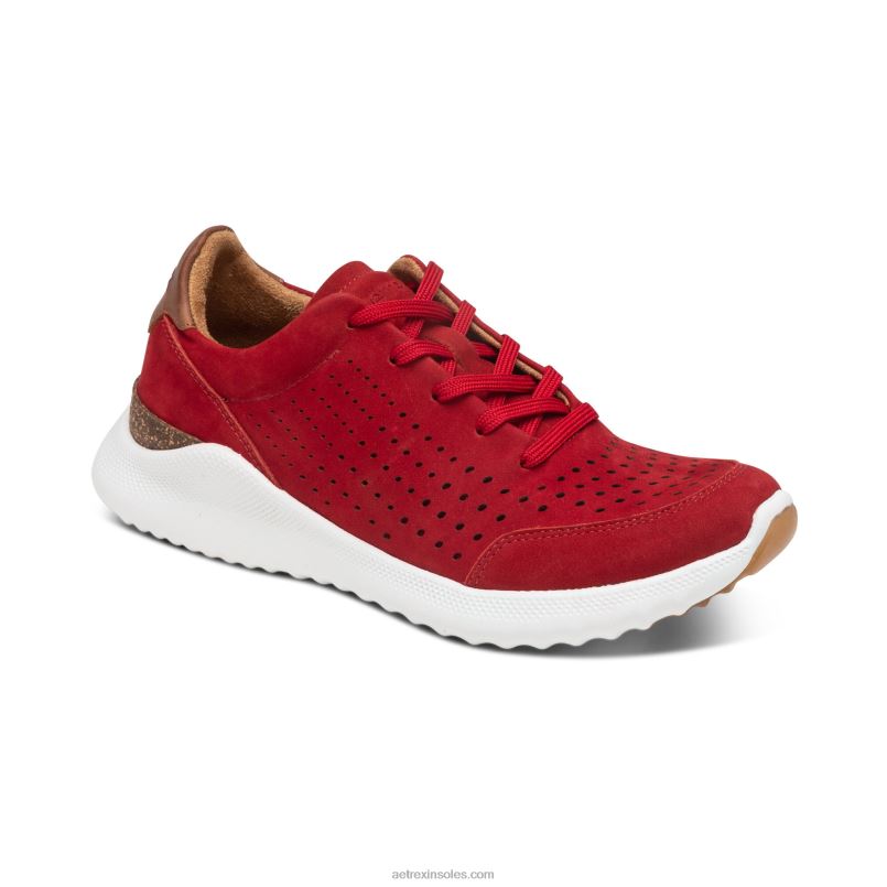 ローラ アーチサポート スニーカー 女性 Aetrex 赤 0888T61