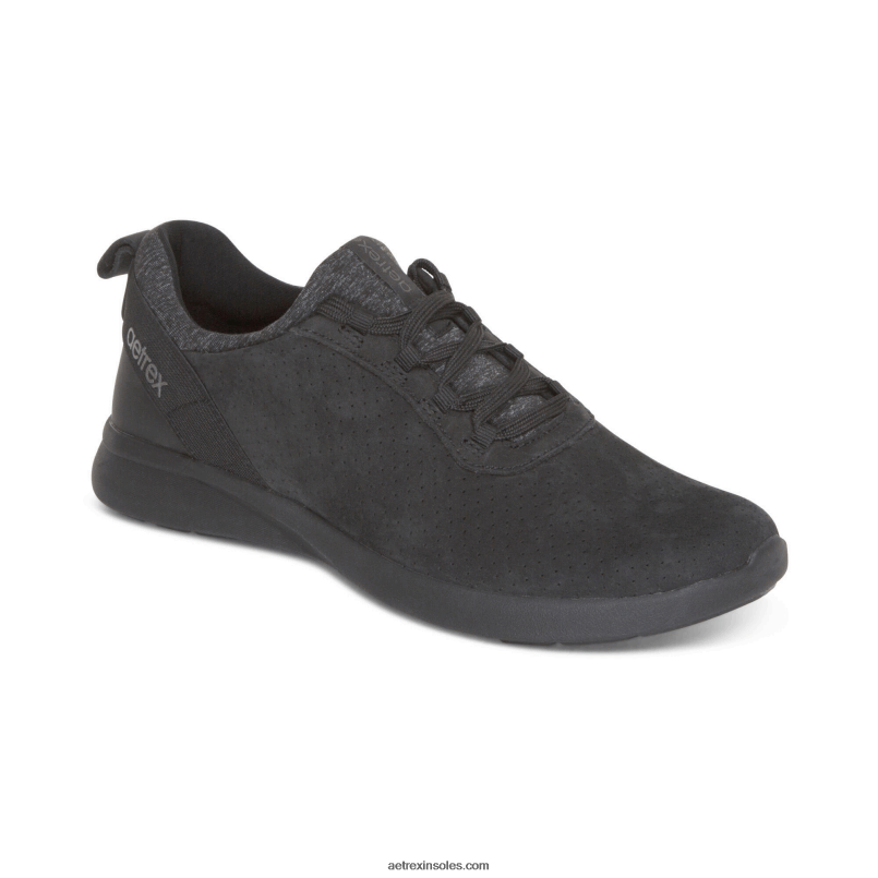 コラ アーチサポート スニーカー 女性 Aetrex 黒 0888T73